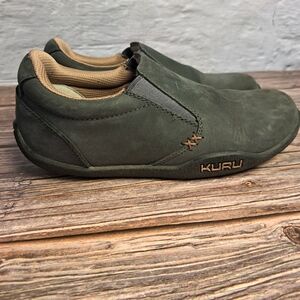 KURU Womens Olive Slip-On Loafers Size 8